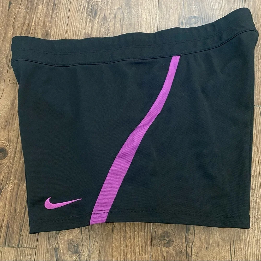 Nike Women's Black Shorts with Purple Accents